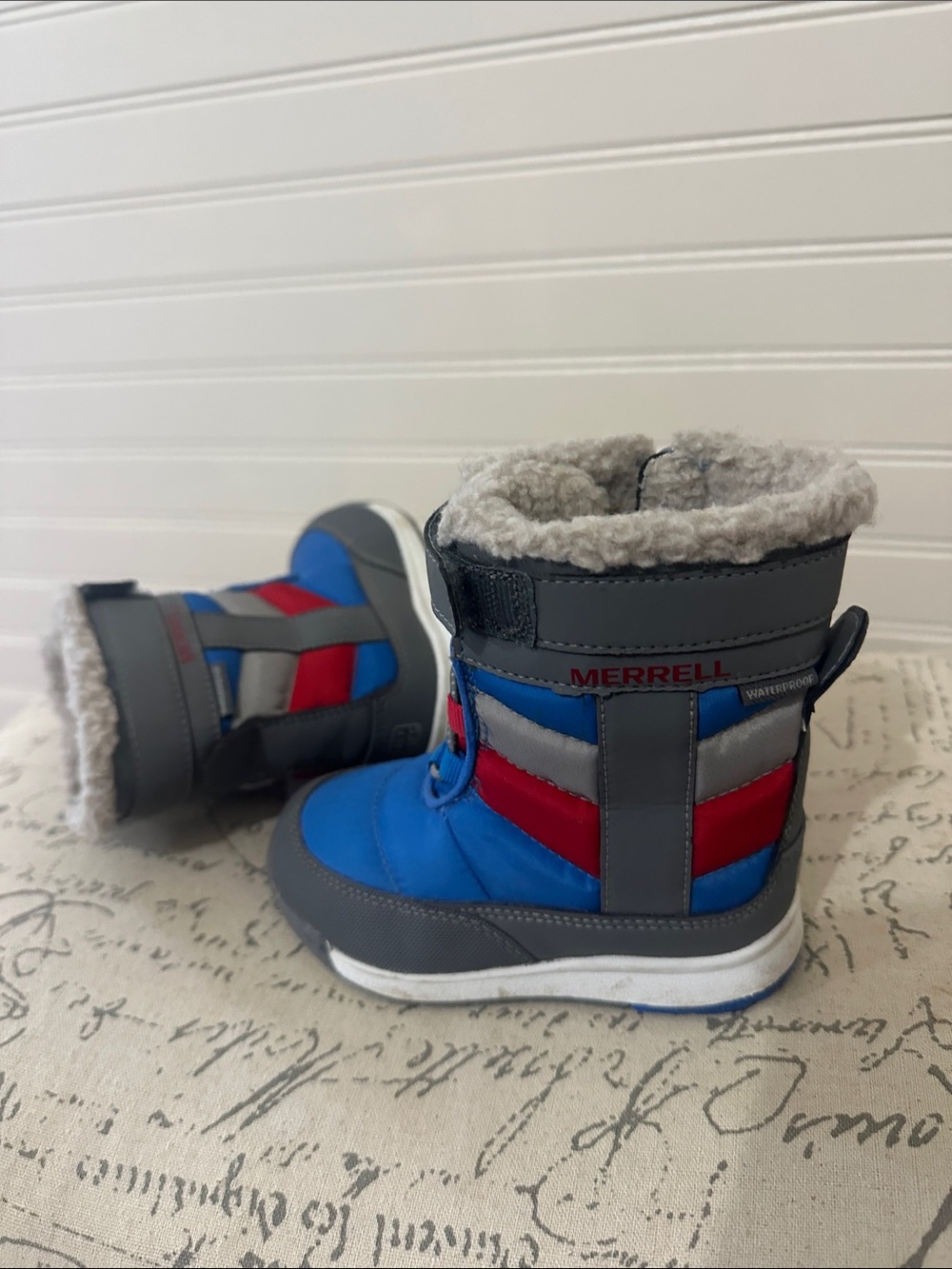Merrell Kids' Blue and Red Winter Boots baby 7